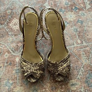 Ralph Lauren snake print heels